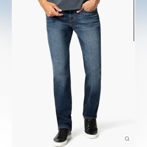 Joe’s Brixton jeans (straight and narrow) in Bradlee wash (dark blue denim)